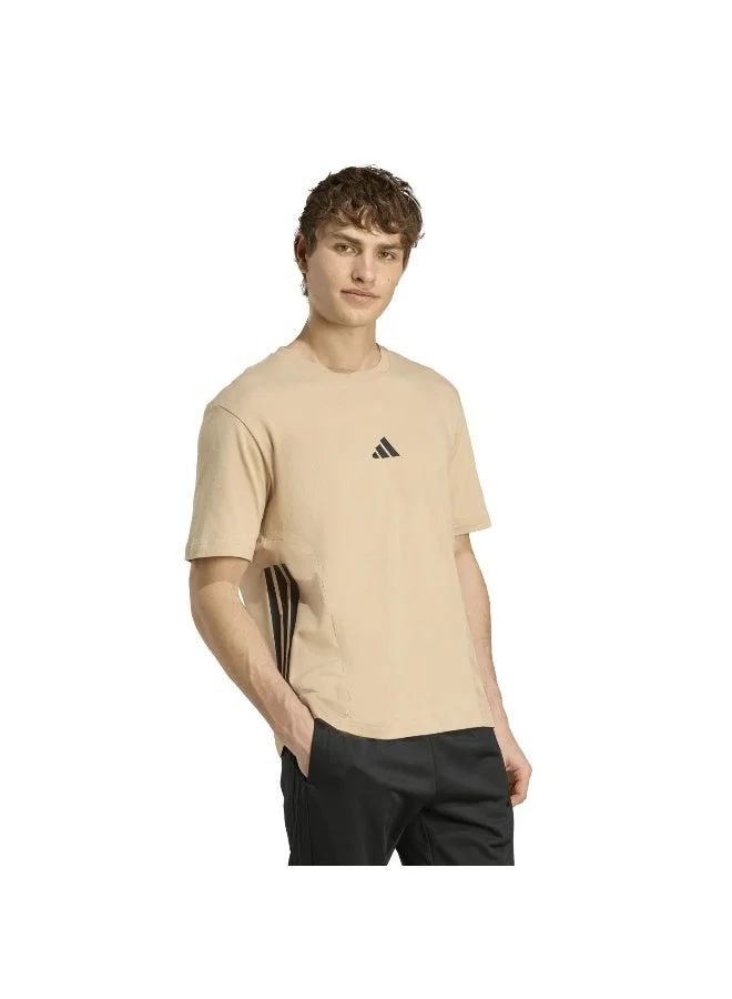 اديداس تي شيرت رجالي بأكمام قصيرة بني